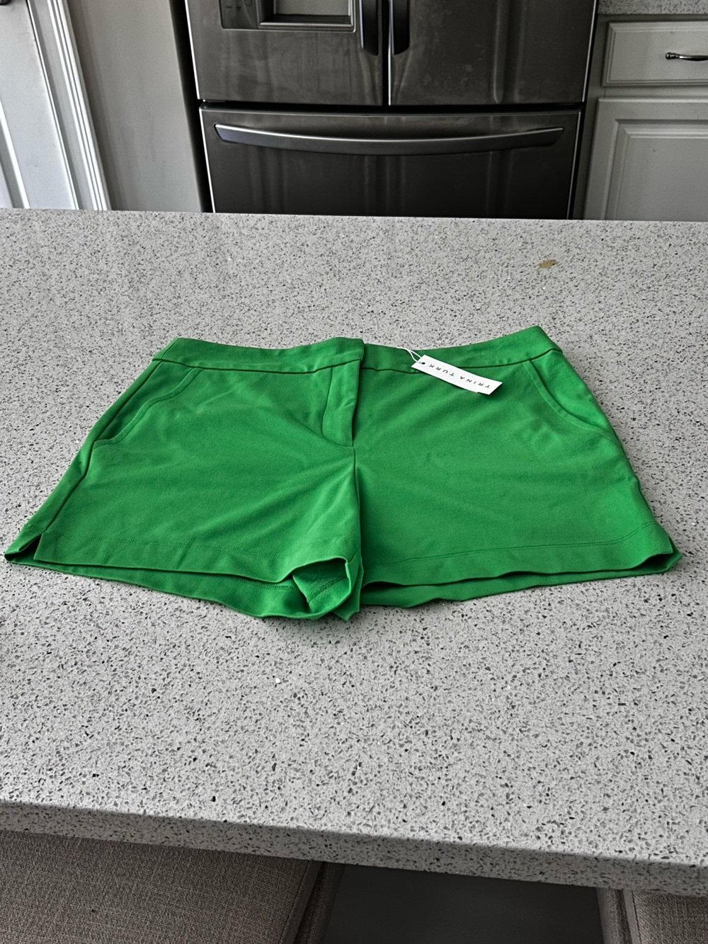 NWT Trina Turk Green Women's Tailored Shorts SZ 10 - Picture 2 of 7